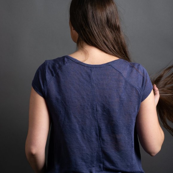 Blue V Neck Tee - Picture 5 of 9